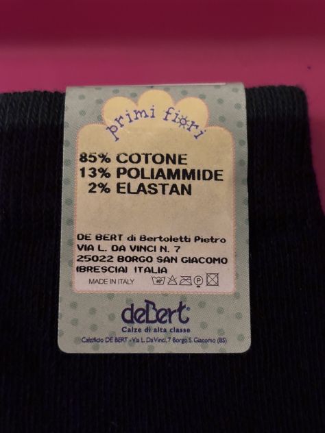 6 PAIA DI CALZE NUOVE PER BAMBINI UNISEX MARCA DEBERT,MADE IN ITALY,N’22-25 - Foto 5