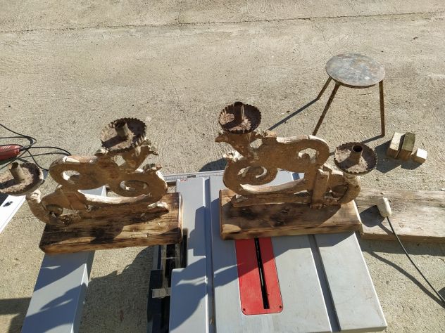ANTICHI CANDELIERI IN LEGNO - Foto 5