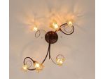 Tris di lampadari classico in ferro battuto con vetro ambrato