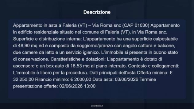 Immobile in asta di 48 m², box auto in vendita a Faleria - Foto 8