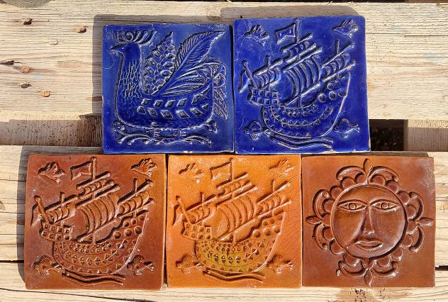antiche maioliche 15x15x1,5 a rilievo