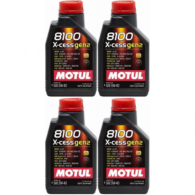 4 Litri Olio Motore MOTUL 8100 X CESS GEN2 5W40 Olio Sintetico