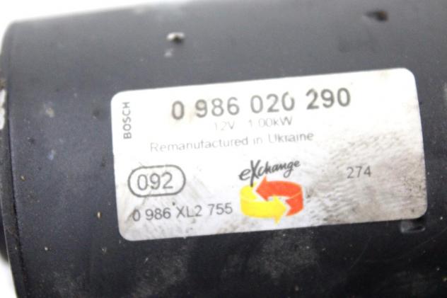0986020290 MOTORINO AVVIAMENTO SKODA FABIA 1.2 B 51KW 5M 5P (2007) RICAMBIO USATO - Foto 4