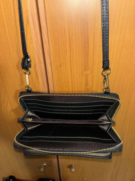 BORSA A TRACOLLA REGOLABILE COME NUOVA DA DONNA NERA CON DUE SCOMPARTI PRINCIPAL - Foto 9