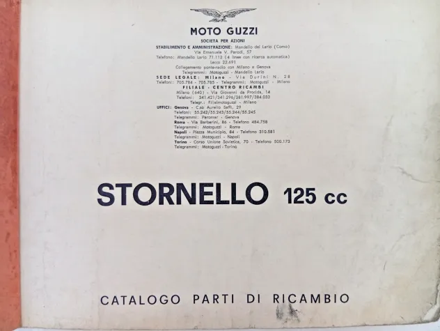 Catalogo Parti di Ricambio Moto Guzzi Stornello 125 II Edizione marzo 1963 - Foto 10