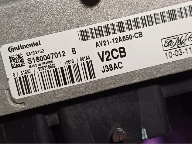 AV21-12A650-CB V2CB CENTRALINA MOTORE FORD FIESTA 6 1.2 60KW S180047012B EMS2102 - Foto 5