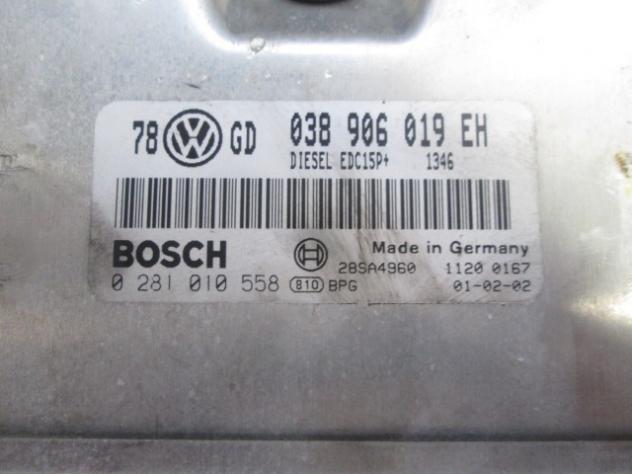 038906019EH CENTRALINA INIEZIONE MOTORE ECU VOLKSWAGEN PASSAT SW 1.9 D 96KW 5M 5P (2001) RICAMBIO USATO - Foto 2