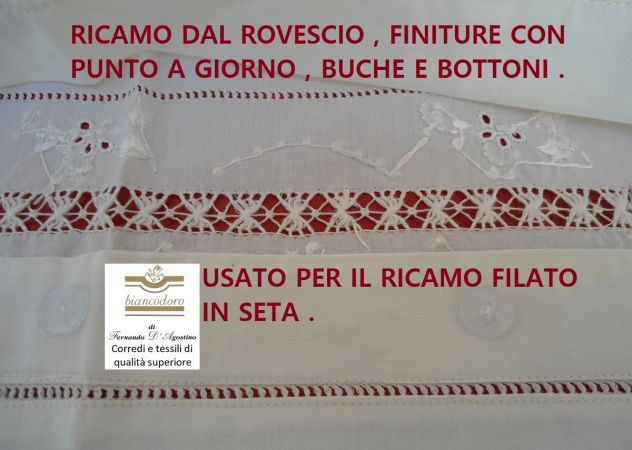lenzuola ricamate a mano cm. 270 x 300 complete di sotto . - Foto 10