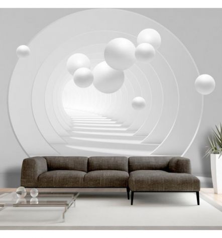Fotomurale Adesivo Tunnel 3D In Bianco E Nero Arredalacasa