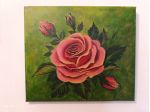 Quadro dipinto a mano su tela ad acrilico 30 x 40 cm Rosa