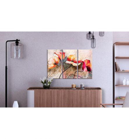 Dipinto Fiorito Arredalacasa Cm.120x80 (3 Parti Da Cm. 40x80) - Foto 2