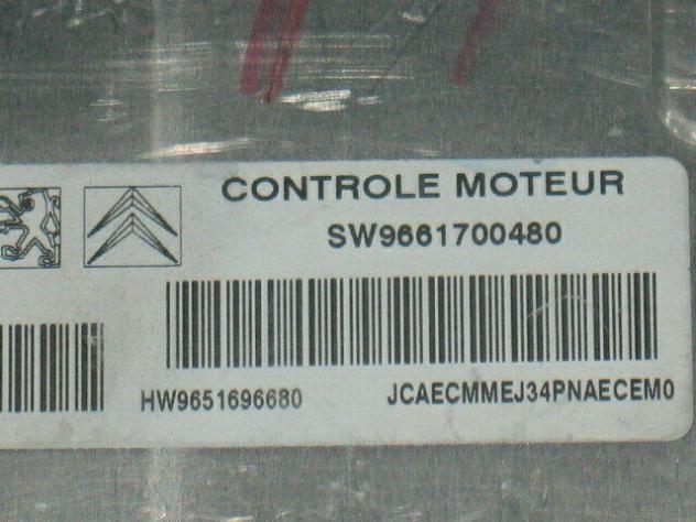 9661700480 ECU CITROEN C2 1.4 VALEO J34P SW 9661700480 HW 9651696680 - Foto 3