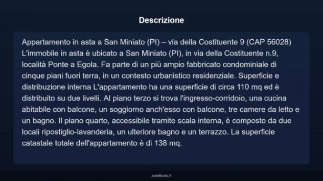 Immobile in asta di 138 m², box auto in vendita a San Miniato - Foto 5