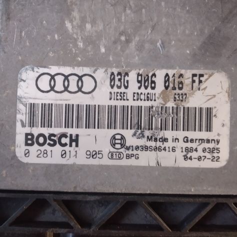 CENTRALINA MOTORE ECU AUDI A3 2.0 TDI BKD, 03G906016FF, BOSCH 0281011905. - Foto 4