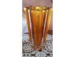 Vaso Art Déco  in vetro  ambra  a forma di stella.