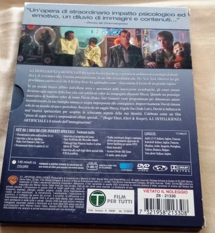 A.I. INTELLIGENZA ARTIFICIALE di Steven Spielberg 2 Dischi Film DVD Usato - Foto 4