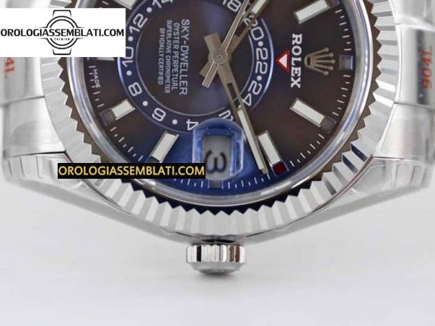 Rolex Replica SKY-DWELLER 326934 904L SS 1:1 BEST EDITION QUADRANTE BLU SUL BRACCIALE SS DA 23J A 9001 - Foto 4