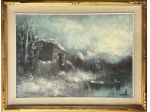 Ivano Ivo Cerrai pittore quadro olio su tela Nevicata
