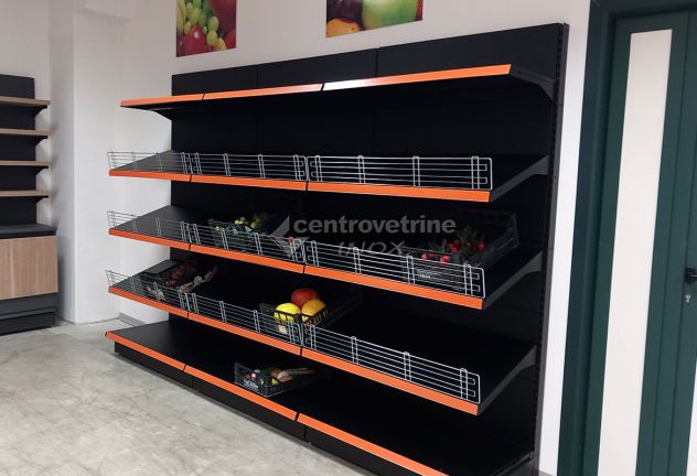 SCAFFALE FRUTTA IN FERRO NERO DA 303 CON PIANO BASE 50 PIANI DA 50 E PIANO MARK - Foto 9