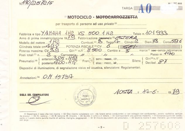 Yamaha XS 500 1H2 del 1979 (LEGGERE BENE TESTO) - Foto 5