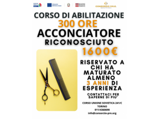 ABILITAZIONE ACCONCIATORE - 300 ORE