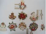 12 pendenti addobbi natalizi ricamati cm. 15 x 15