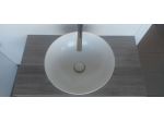 ARREDO BAGNO LAVABO BIANCO OPACO PIANO LEGNO TRANCE TORTORA CM.90