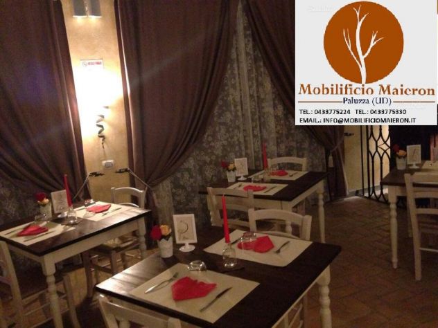 Set Tavoli e Sedie Per Ristoranti Pizzerie Pub In Stile Shabby Chic cod102 Nuovi - Foto 2