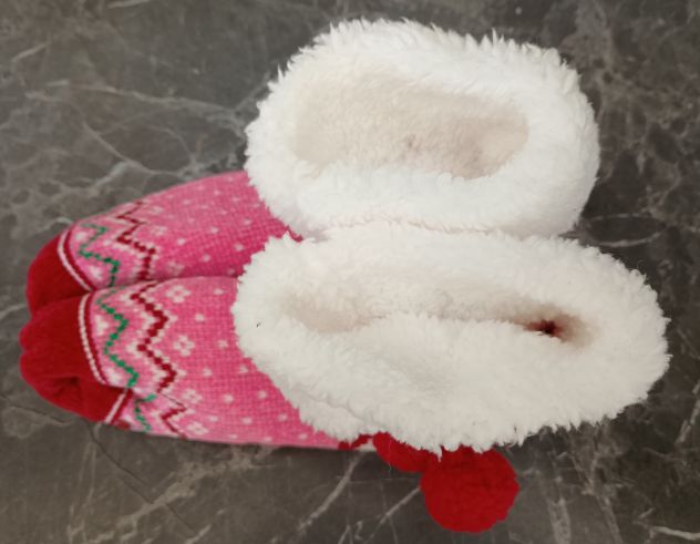 CALZETTONI NATALIZI ANTISCIVOLO IMBOTTITI DONNA CALZE LUNGHE FELPATE INVERNALI - Foto 7