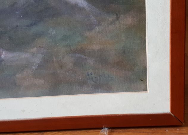 LUIGI GIOLI, OLEOGRAFIA SU TELA FORMATO CM. 85X146  "RITORNO DAI CAMPI". - Foto 3