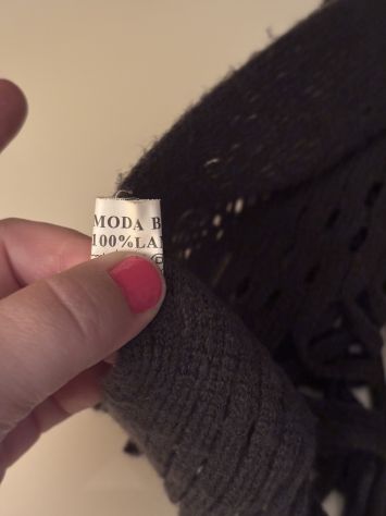 SCIALLE/MANTELLA/PONCHO/SCIARPA COME NUOVA,100% IN LANA,MARCA”MODA B”ORIGINALE - Foto 8