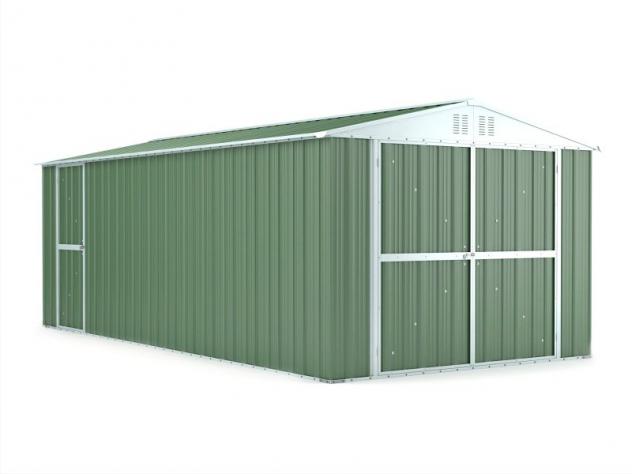 Box prefabbricato, casetta da giardino in lamiera zincata. Capanno ricovero attrezzi o deposito/garage auto in Acciaio 3.27 x 6.11 m x h2.35 m - 346 K - Foto 2