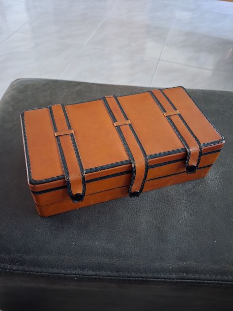 Set da gioco vintage  carte,  iMade in Italy. Cofanetto due scomparti  rigido ri - Foto 3