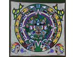 MESSICO CALENDARIO AZTECO / MAYA RICAMATO RARISSIMO
