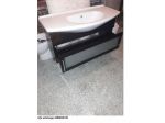 Mobile da bagno lavabo con specchio in legno scuro usato