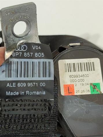CINTURA DI SICUREZZA POSTERIORE SX AUDI A3 Cabriolet Serie (8P7) 8P7857805 (0813) - Foto 3