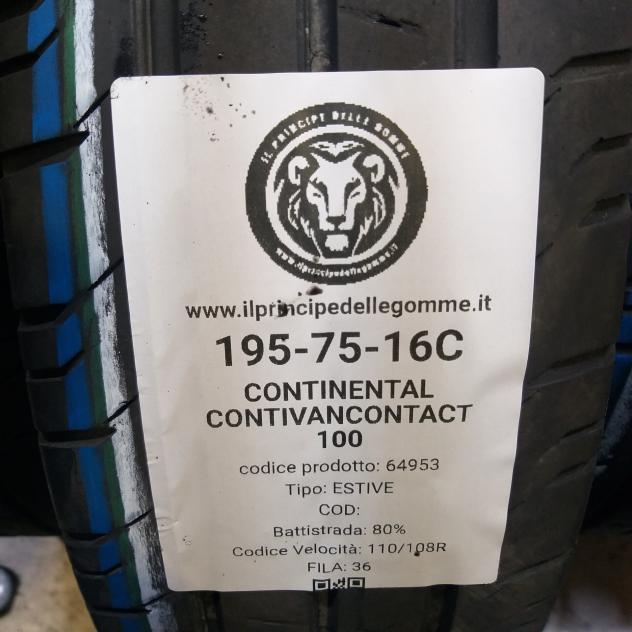 4 GOMME 195 75 16C CONTINENTAL A64953 - Foto 2