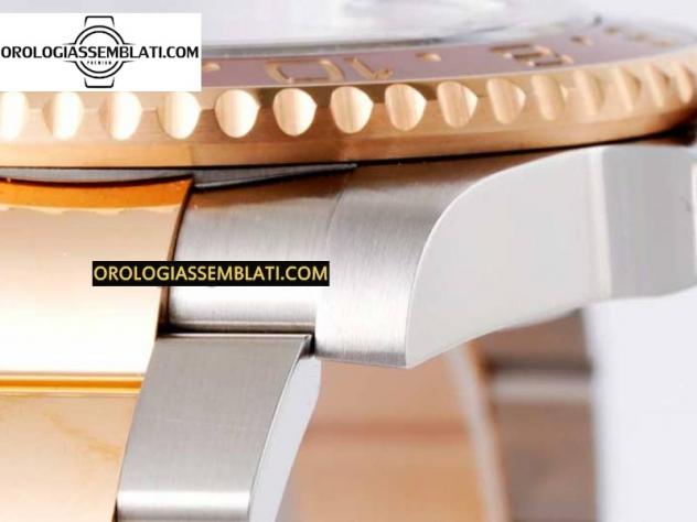 Rolex Replica GMT-MASTER II 126711 CERAMICA NERA/MARRONE MIGLIOR EDIZIONE SU BRACCIALE SS/RG 3285 - Foto 15