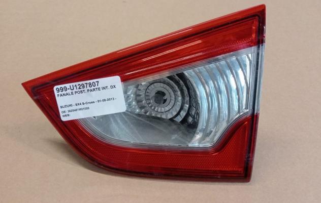 FANALE POST. PARTE INT. DX 999-U1297807 Parti elettriche  Fanaleria  Fanali  Fanale post. sx. SUZUKI - SX4 S-Cross - 01-09-2013 - 01-08-2016