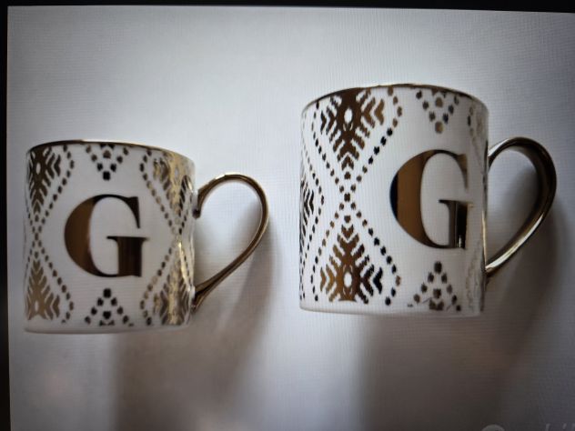 Tazze da colazione (2 pz) Bialetti originali con la lettera G su entrambe