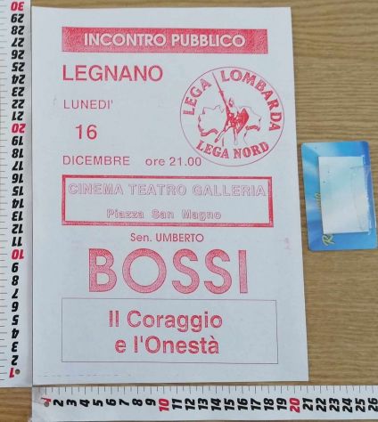 Volantino Lega Lombarda - Lega Nord Umberto Bossi a Legnano