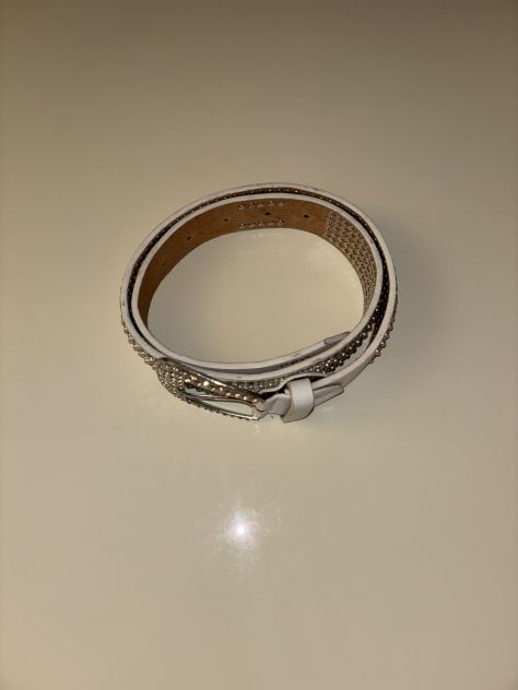 BELLA CINTURA PARTICOLARE IN OTTIME CONDIZIONI DA DONNA CON STRASS E PERLE BIANC - Foto 2
