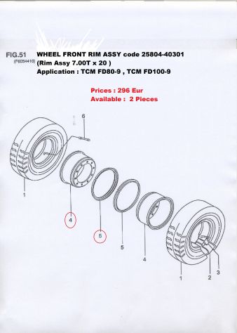 TCM FD70Z7 - TCM FD70Z8 Cerchione anteriore codice 25804-40301 - Foto 3