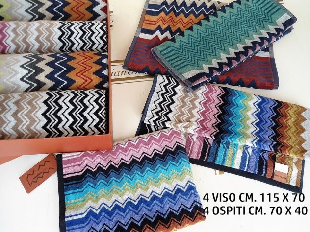 Set éponges De Bain MISSONI 6 Pièces - Qualité Extra épaisse, 100% Coton, Taille XL