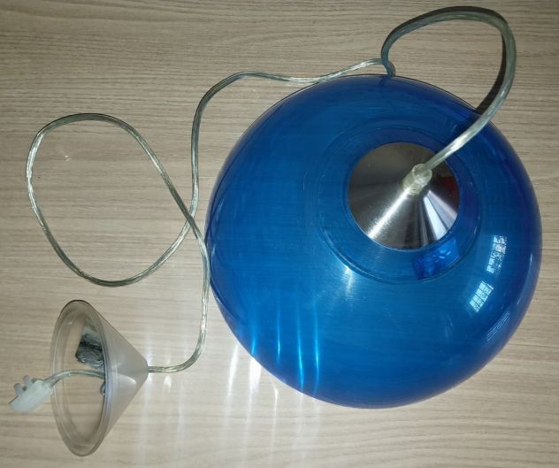 Lampadario moderno tondo, blu trasparente. - Foto 2