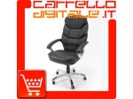 POLTRONA UFFICIO ERGONOMICA GIREVOLE IN ECOPELLE NERA - DIREZIONALE MODELLO &hellip;