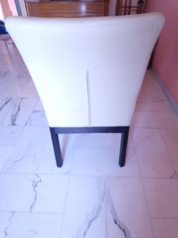 Poltrona in pelle bianco panna - USATA - Foto 2