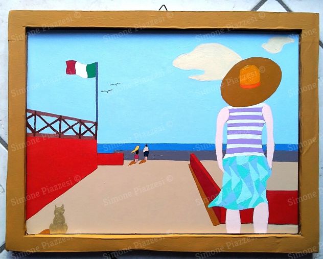 Quadro di Simone Piazzesi - L'ATTESA #3 - Omaggio a "Verso il mare" di Cristina - Foto 2