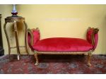 Divanetto-panca stile Barocco in velluto rosso