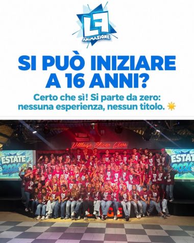 Elleffe assume animatori Miniclub e Juniorclub ESTATE 2027